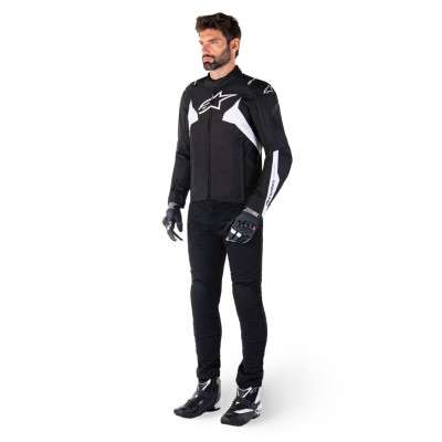 bunda T-JAWS V4 WATERPROOF, ALPINESTARS (černá/bílá) 2026