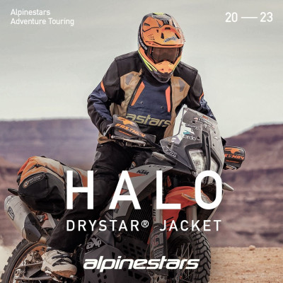 bunda HALO DRYSTAR, ALPINESTARS (tmavě modrá/khaki/oranžová/černá) 2025