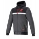 bunda CHROME STREET HOODIE HONDA kolekce, ALPINESTARS (černá/šedá/červená) 2024