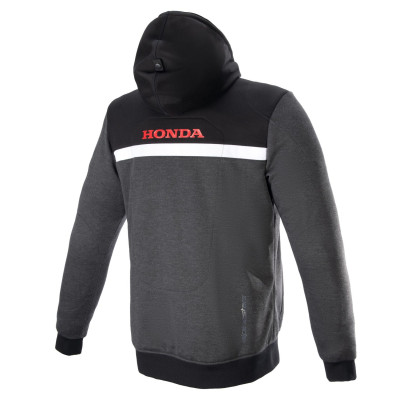 bunda CHROME STREET HOODIE HONDA kolekce, ALPINESTARS (černá/šedá/červená) 2024