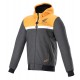 bunda CHROME STREET HOODIE HONDA kolekce, ALPINESTARS (černá/šedá/oranžová) 2024