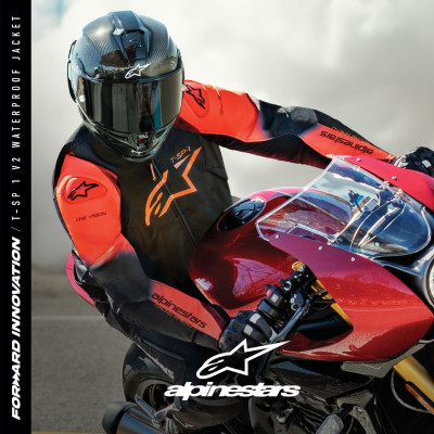 bunda T-SP 1 2 WATERPROOF, ALPINESTARS (černá/červená fluo) 2025