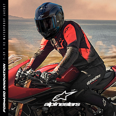 bunda T-SP 1 2 WATERPROOF, ALPINESTARS (černá/červená fluo) 2025