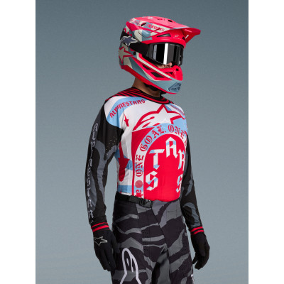 dres TECHSTAR limitovaná edice BEAST COAST, ALPINESTARS (šedá/černá/oranžová) 2026