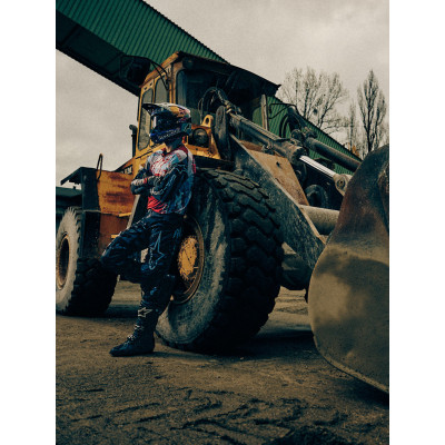 kalhoty TECHSTAR limitovaná edice BEAST COAST, ALPINESTARS (šedá/černá/oranžová) 2026