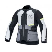 bunda ANDES AIR DRYSTAR, ALPINESTARS (světle šedá/tmavě šedá/černá/žlutá fluo) 2025