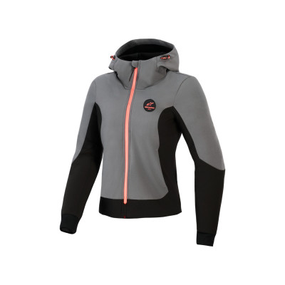 bunda STELLA RADIUM TECH HOODIE, ALPINESTARS, dámská (tmavě šedá/černá/růžová) 2026