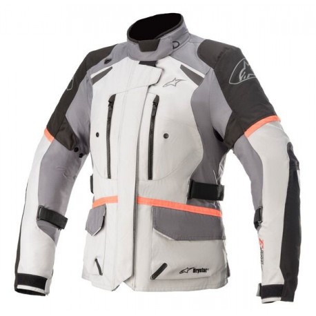 bunda STELLA ANDES DRYSTAR, TECH-AIR 5 kompatibilní, ALPINESTARS, dámská (světle šedá/tmavě šedá/černá/růžová fluo) 2025