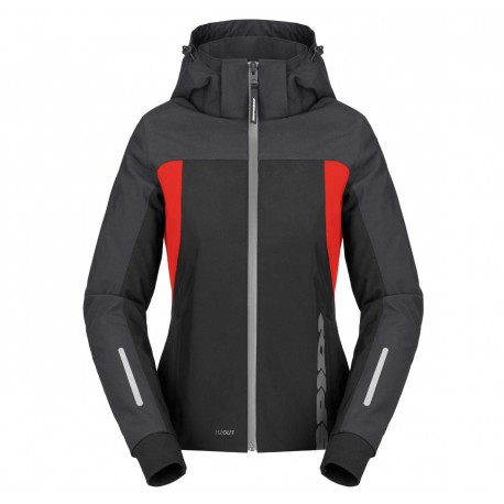 bunda HOODIE H2OUT 2 LADY, SPIDI, dámská (černá/antracit/červená)