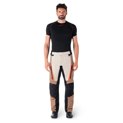 kalhoty ST-1 WATERPROOF, ALPINESTARS (tmavá khaki/písková/černá/červená fluo) 2025