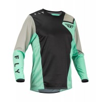 dres KINETIC JET, FLY RACING - USA 2023 (černá/mint/šedá)
