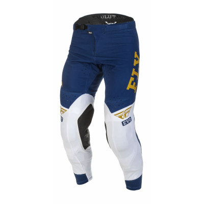 kalhoty EVOLUTION DST, FLY RACING - USA 2022 (modrá/bílá/zlatá)