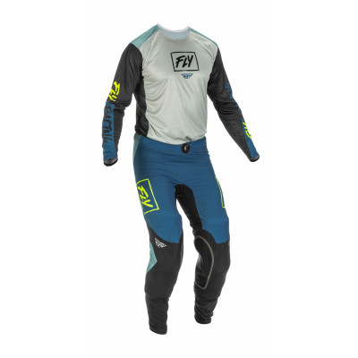 kalhoty LITE, FLY RACING - USA 2022 (šedá/tyrkysová/hi-vis)