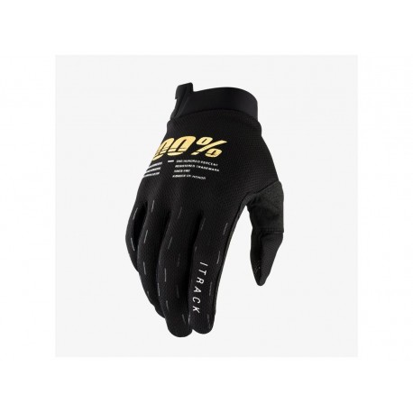 Motokrosové rukavice iTRACK, 100% - USA (černá/zlatá)