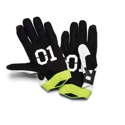 Motokrosové rukavice iTRACK RACR, 100% - USA (bílá)