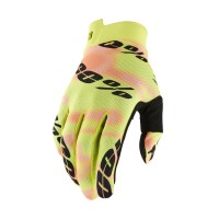 Motokrosové rukavice ITRACK, 100% - USA (žlutá/růžová)