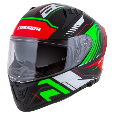 Integrální přilba Aero Drome, CASSIDA (černá met./červená/zelená/bílá) 2025