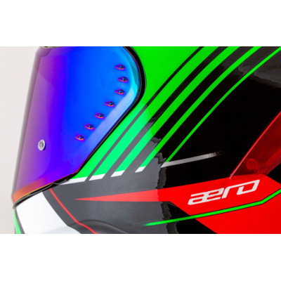 Integrální přilba Aero Drome, CASSIDA (černá met./červená/zelená/bílá) 2025