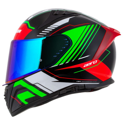 Integrální přilba Aero Drome, CASSIDA (černá met./červená/zelená/bílá) 2025