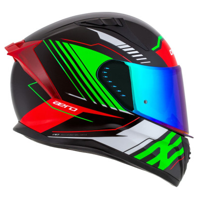 Integrální přilba Aero Drome, CASSIDA (černá met./červená/zelená/bílá) 2025