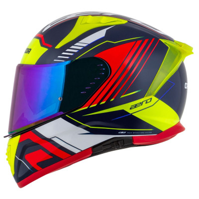 Integrální přilba Aero Drome, CASSIDA (modrá met./žlutá/oranžová/červená/bílá) 2025