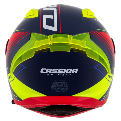 Integrální přilba Aero Drome, CASSIDA (modrá met./žlutá/oranžová/červená/bílá) 2025