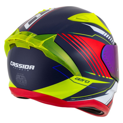 Integrální přilba Aero Drome, CASSIDA (modrá met./žlutá/oranžová/červená/bílá) 2025