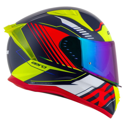 Integrální přilba Aero Drome, CASSIDA (modrá met./žlutá/oranžová/červená/bílá) 2025
