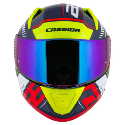 Integrální přilba Aero Drome, CASSIDA (modrá met./žlutá/oranžová/červená/bílá) 2025