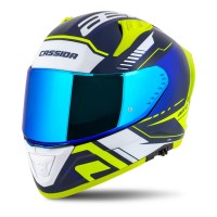 Integrální přilba Aero Drome, CASSIDA (modrá/žlutá fluo/světle modrá/bílá) 2025