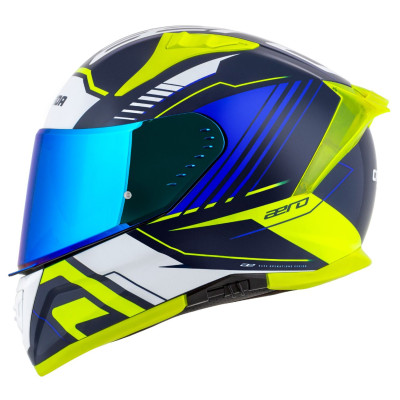 Integrální přilba Aero Drome, CASSIDA (modrá/žlutá fluo/světle modrá/bílá) 2025