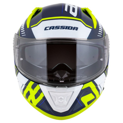 Integrální přilba Aero Drome, CASSIDA (modrá/žlutá fluo/světle modrá/bílá) 2025
