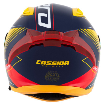 Integrální přilba Aero Drome, CASSIDA (modrá/žlutá fluo/oranžová/červená/světle modrá/bílá) 2025