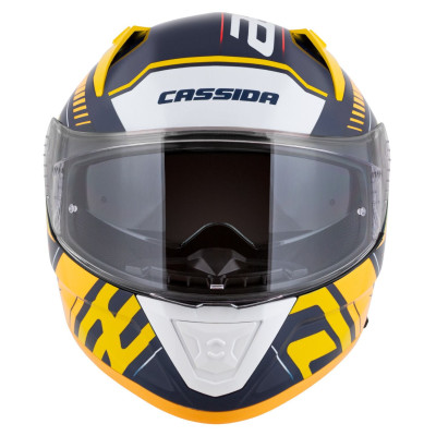 Integrální přilba Aero Drome, CASSIDA (modrá/žlutá fluo/oranžová/červená/světle modrá/bílá) 2025