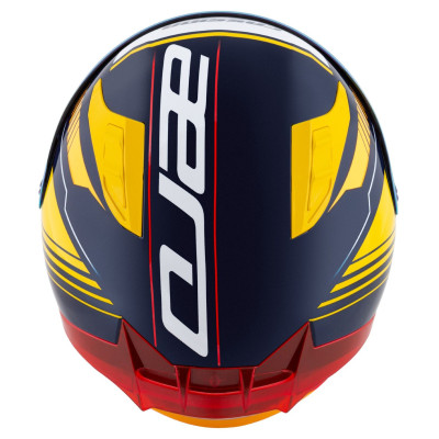 Integrální přilba Aero Drome, CASSIDA (modrá/žlutá fluo/oranžová/červená/světle modrá/bílá) 2025