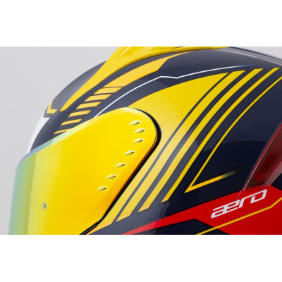 Integrální přilba Aero Drome, CASSIDA (modrá/žlutá fluo/oranžová/červená/světle modrá/bílá) 2025