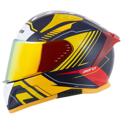 Integrální přilba Aero Drome, CASSIDA (modrá/žlutá fluo/oranžová/červená/světle modrá/bílá) 2025