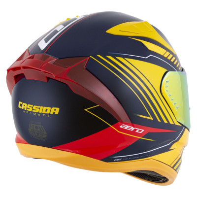 Integrální přilba Aero Drome, CASSIDA (modrá/žlutá fluo/oranžová/červená/světle modrá/bílá) 2025