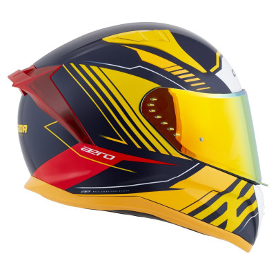 Integrální přilba Aero Drome, CASSIDA (modrá/žlutá fluo/oranžová/červená/světle modrá/bílá) 2025