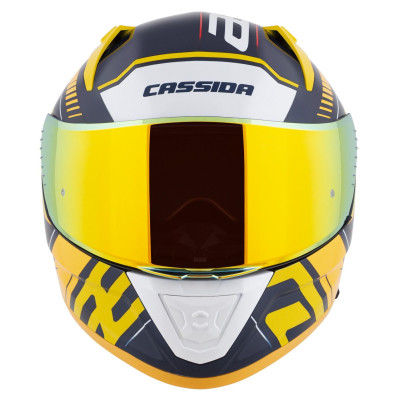 Integrální přilba Aero Drome, CASSIDA (modrá/žlutá fluo/oranžová/červená/světle modrá/bílá) 2025