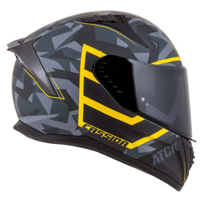 Integrální přilba Aero ATCK, CASSIDA (šedá camo/černá/žlutá fluo) 2025