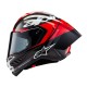 přilba SUPERTECH R10 ELEMENT, ALPINESTARS (karbon/červená fluo/bílá) 2025