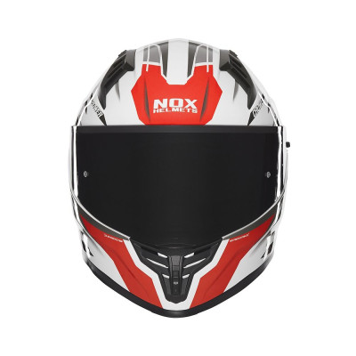 přilba N401 Crower, NOX (bílá,černá,červená) 2025