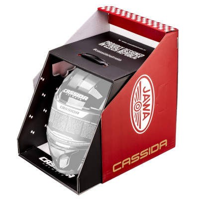 Integrální přilba Apex Jawa, CASSIDA (červená/černá/šedá, balení vč. Pinlock folie)