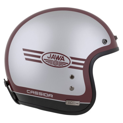 Otevřená přilba Eso Jawa Panel, CASSIDA (červená/stříbrná/černá) 2025