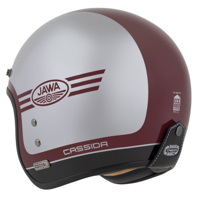 Otevřená přilba Eso Jawa Panel, CASSIDA (červená/stříbrná/černá) 2025
