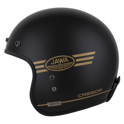 Otevřená přilba Eso Jawa Pérák, CASSIDA (černá perleť/zlatá) 2025