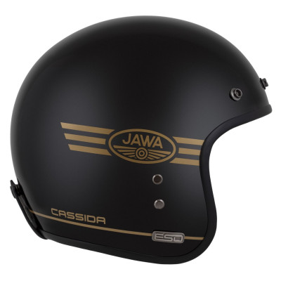Otevřená přilba Eso Jawa Pérák, CASSIDA (černá perleť/zlatá) 2025
