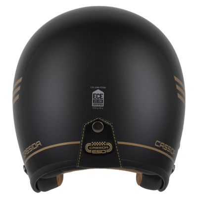 Otevřená přilba Eso Jawa Pérák, CASSIDA (černá perleť/zlatá) 2025