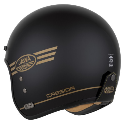 Otevřená přilba Eso Jawa Pérák, CASSIDA (černá perleť/zlatá) 2025
